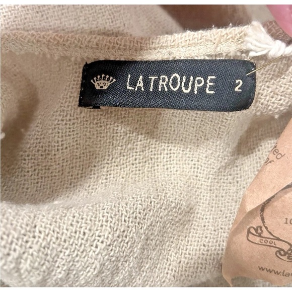 La Troupe Tulum Vestido Barbara Dress Women's Size 2 Beige Knee Length Beach NWT - Picture 4 of 5